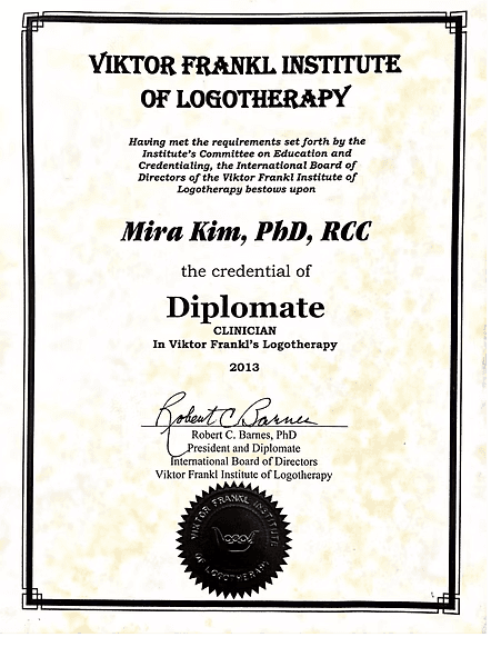 Diplomate Clinician in Logotherapy (2013)